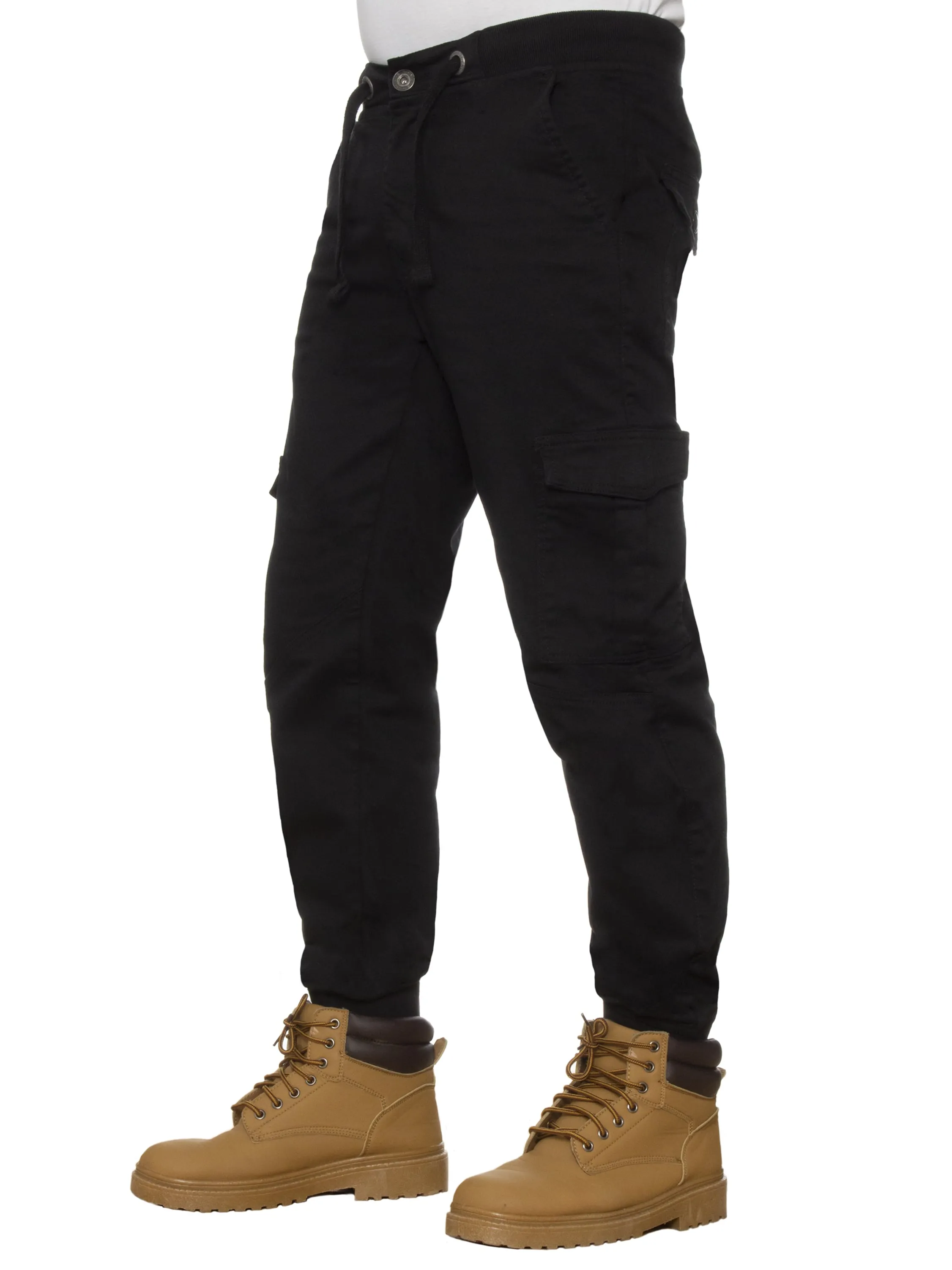 Mens Cuffed Combat Basic Jeans | Enzo Designer Menswear