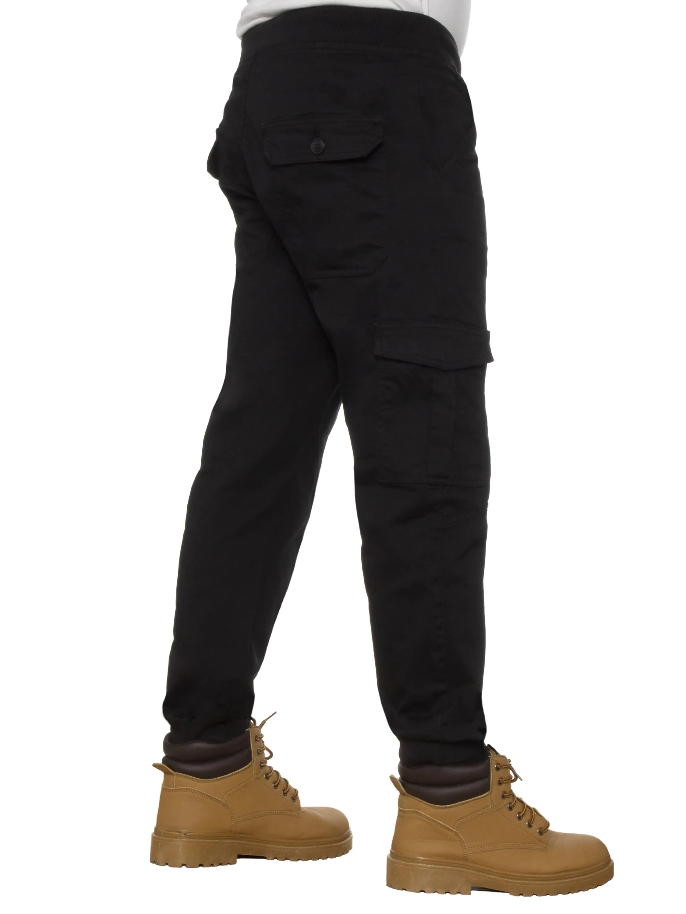 Mens Cuffed Combat Basic Jeans | Enzo Designer Menswear