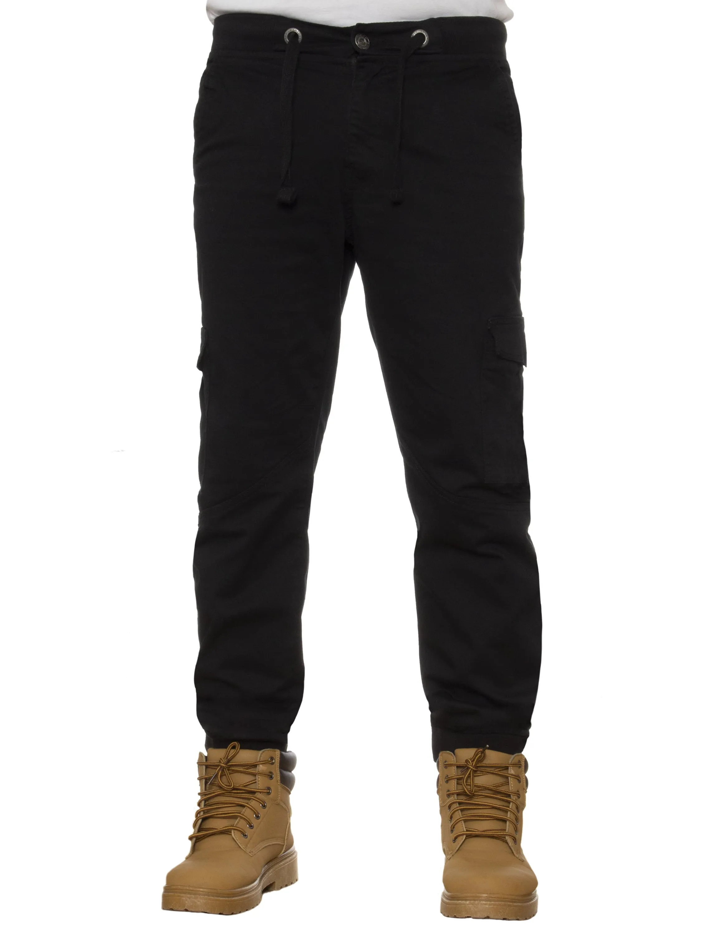 Mens Cuffed Combat Basic Jeans | Enzo Designer Menswear