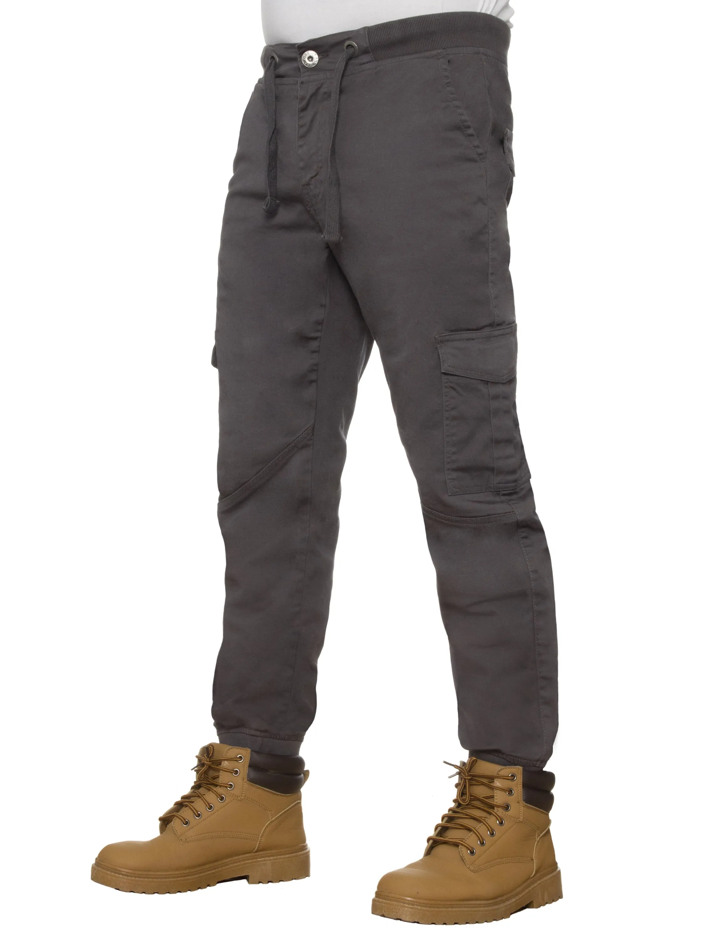 Mens Cuffed Combat Basic Jeans | Enzo Designer Menswear