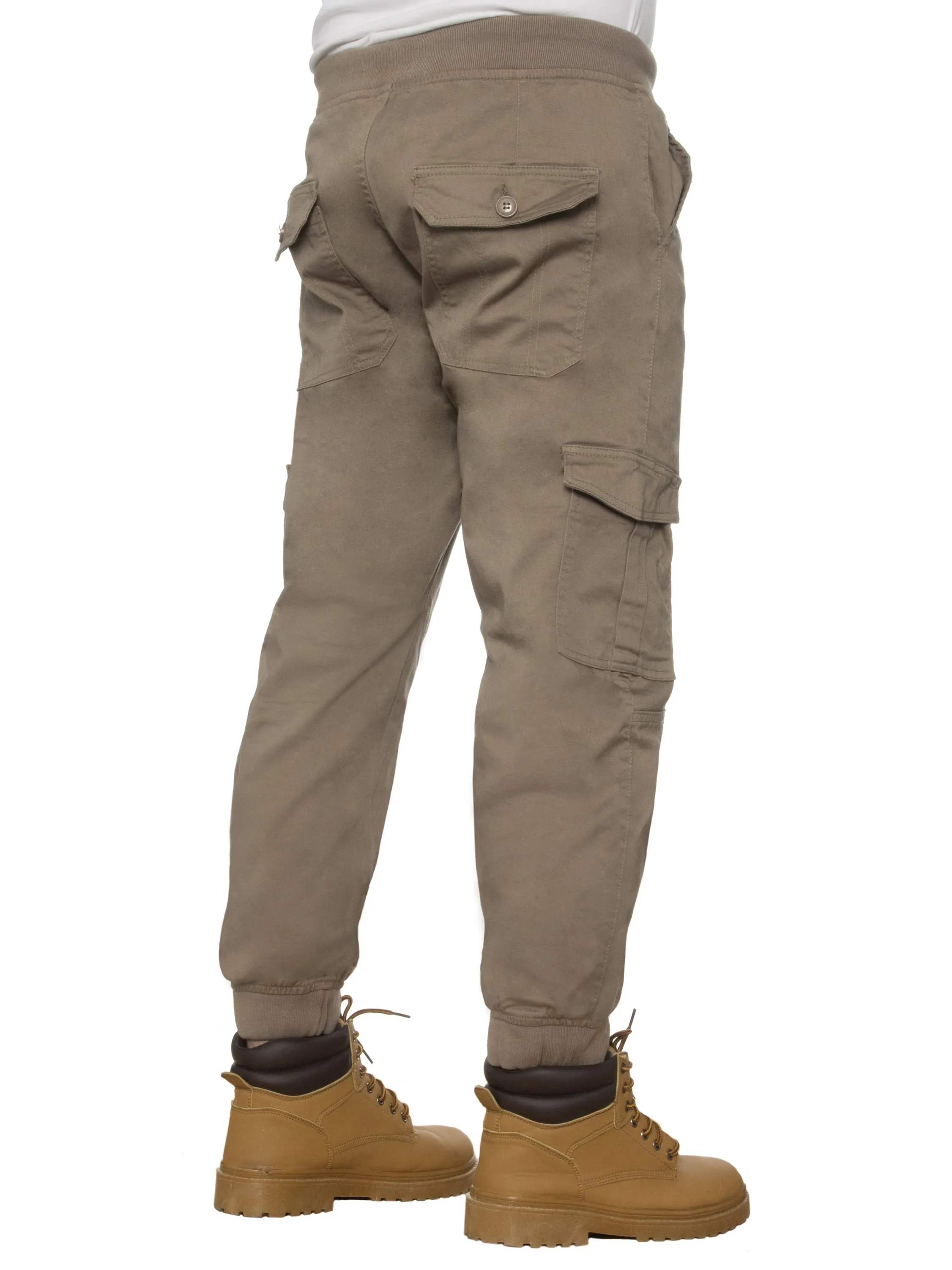 Mens Cuffed Combat Basic Jeans | Enzo Designer Menswear