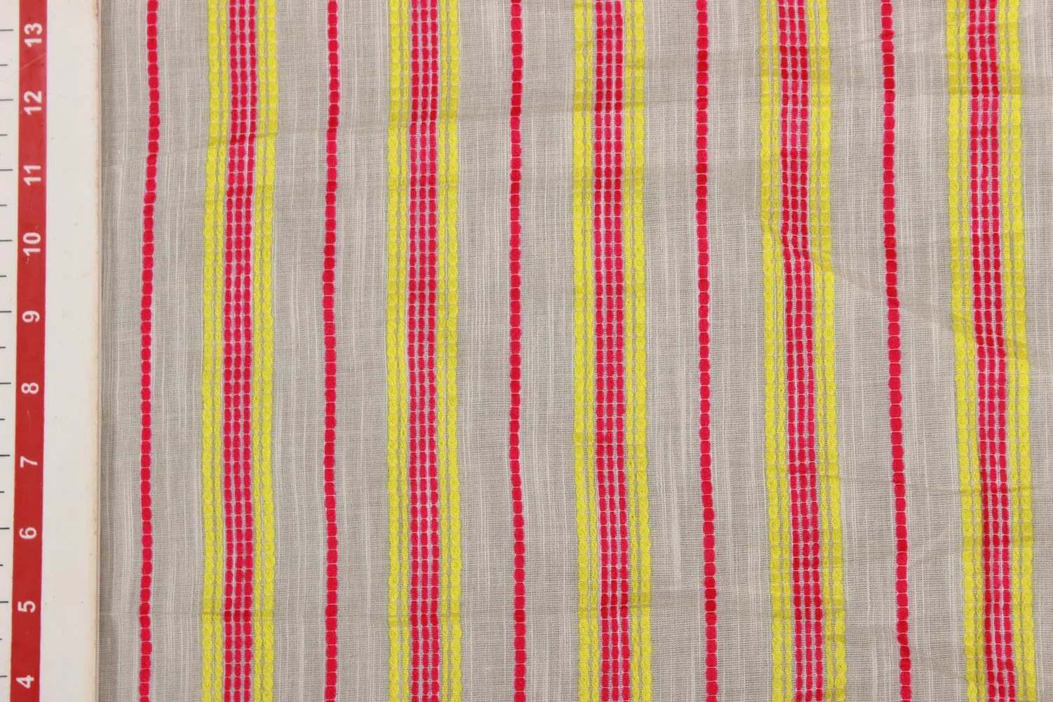 Multicolor Stripes Cotton Acrylic Blend Fabric