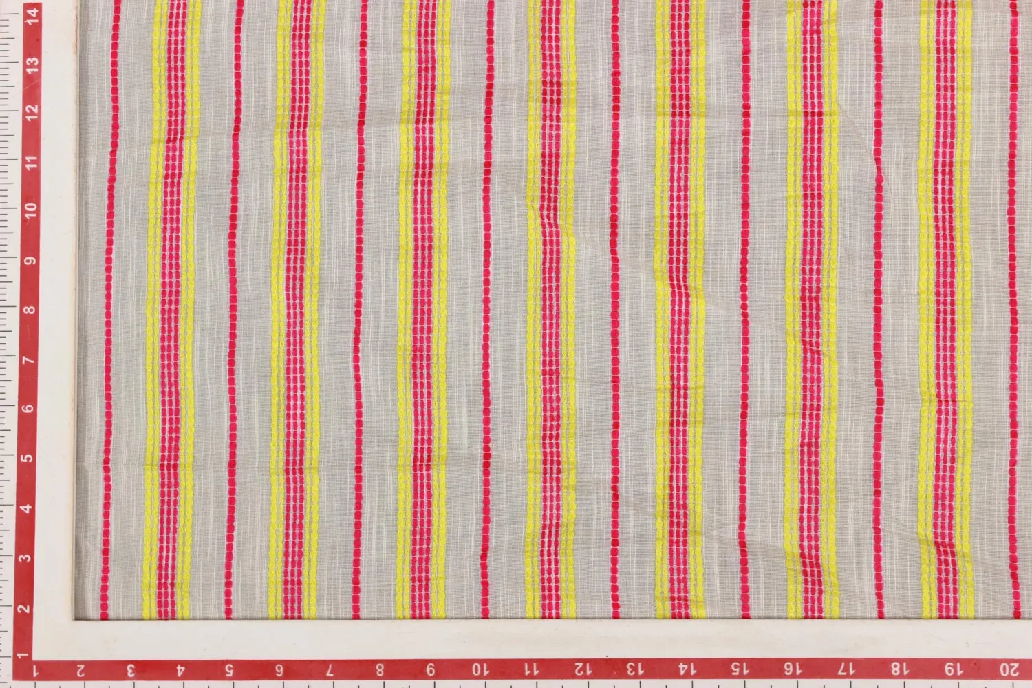 Multicolor Stripes Cotton Acrylic Blend Fabric