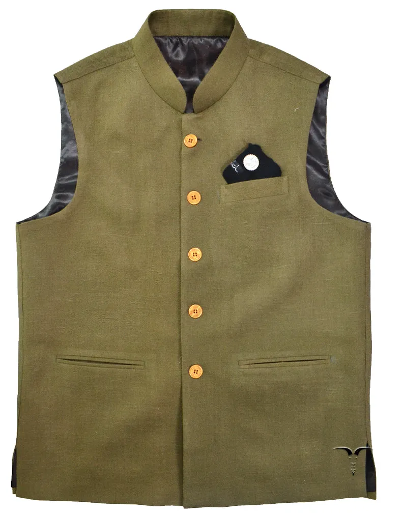 Natural Pashmina Nehru Jacket 5535