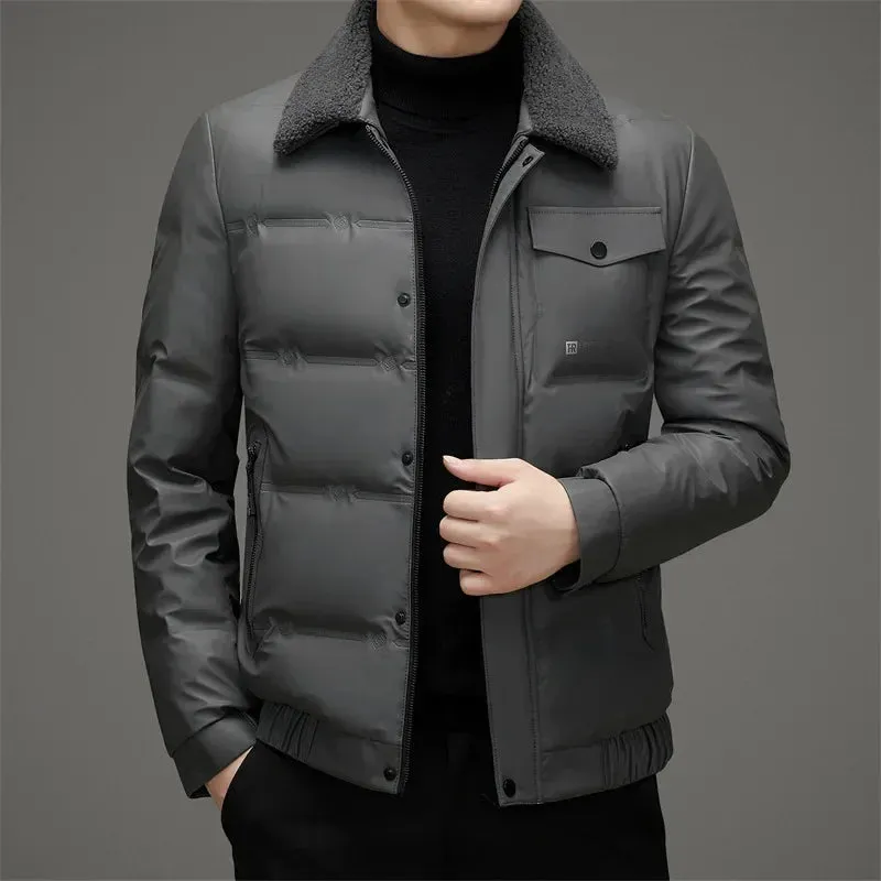 Pelt Collar Men's Parka Jacket