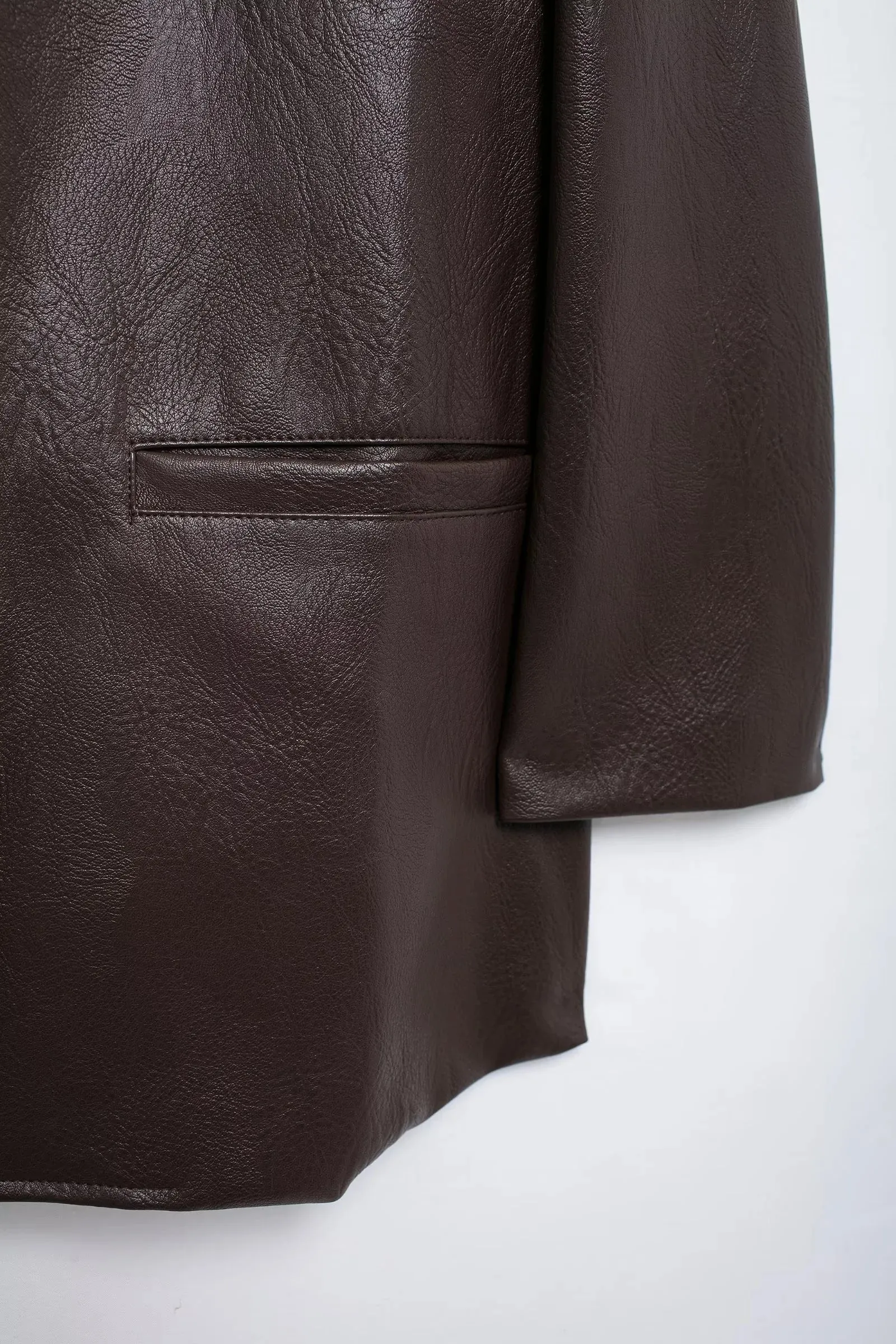 Phoebe Oversized Faux Leather Blazer