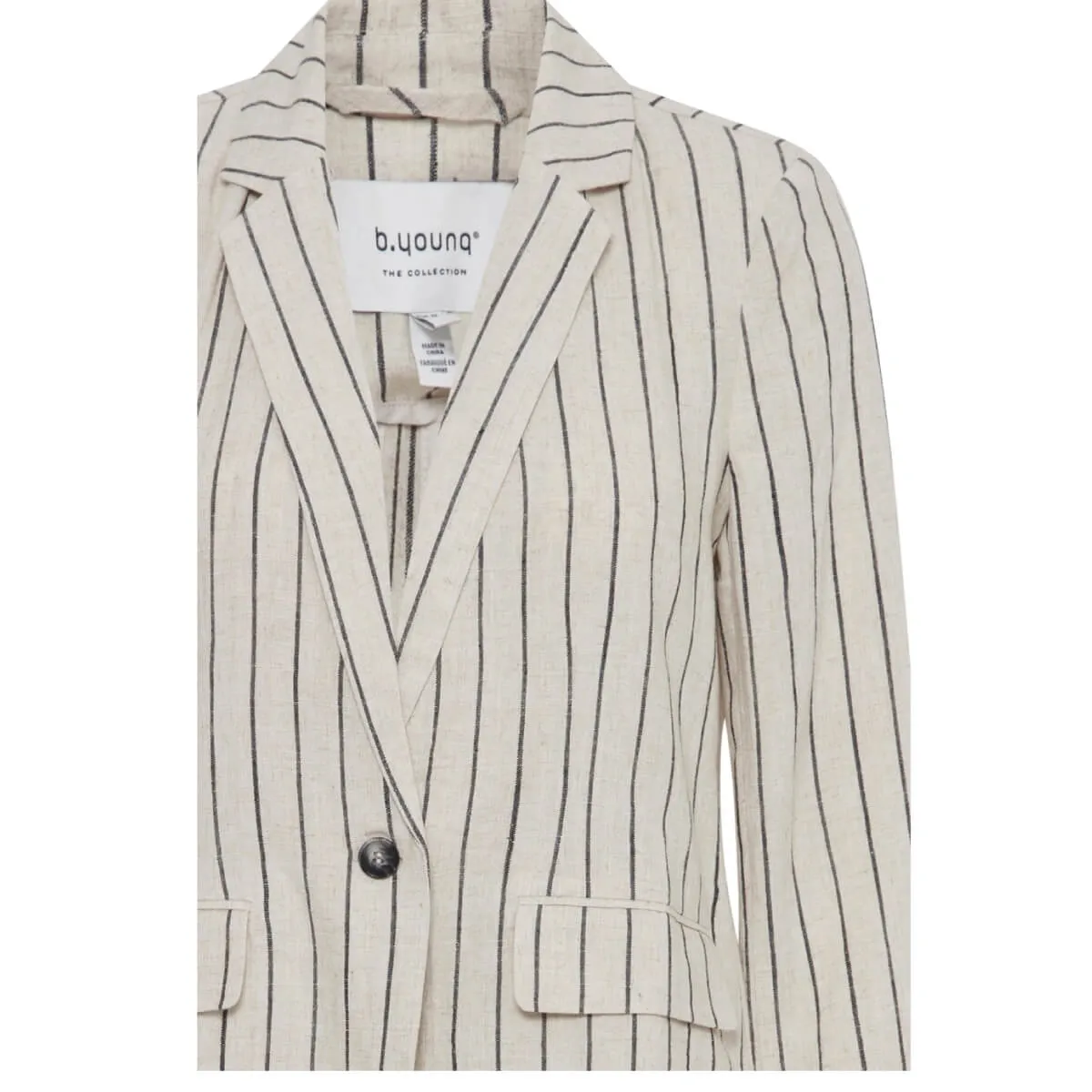 Pinstriped Linen Blazer