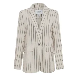 Pinstriped Linen Blazer