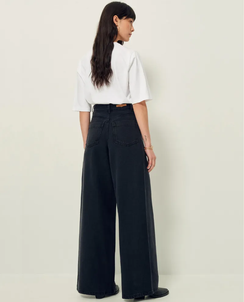 Sessun Dalt Black Wide Leg Jeans