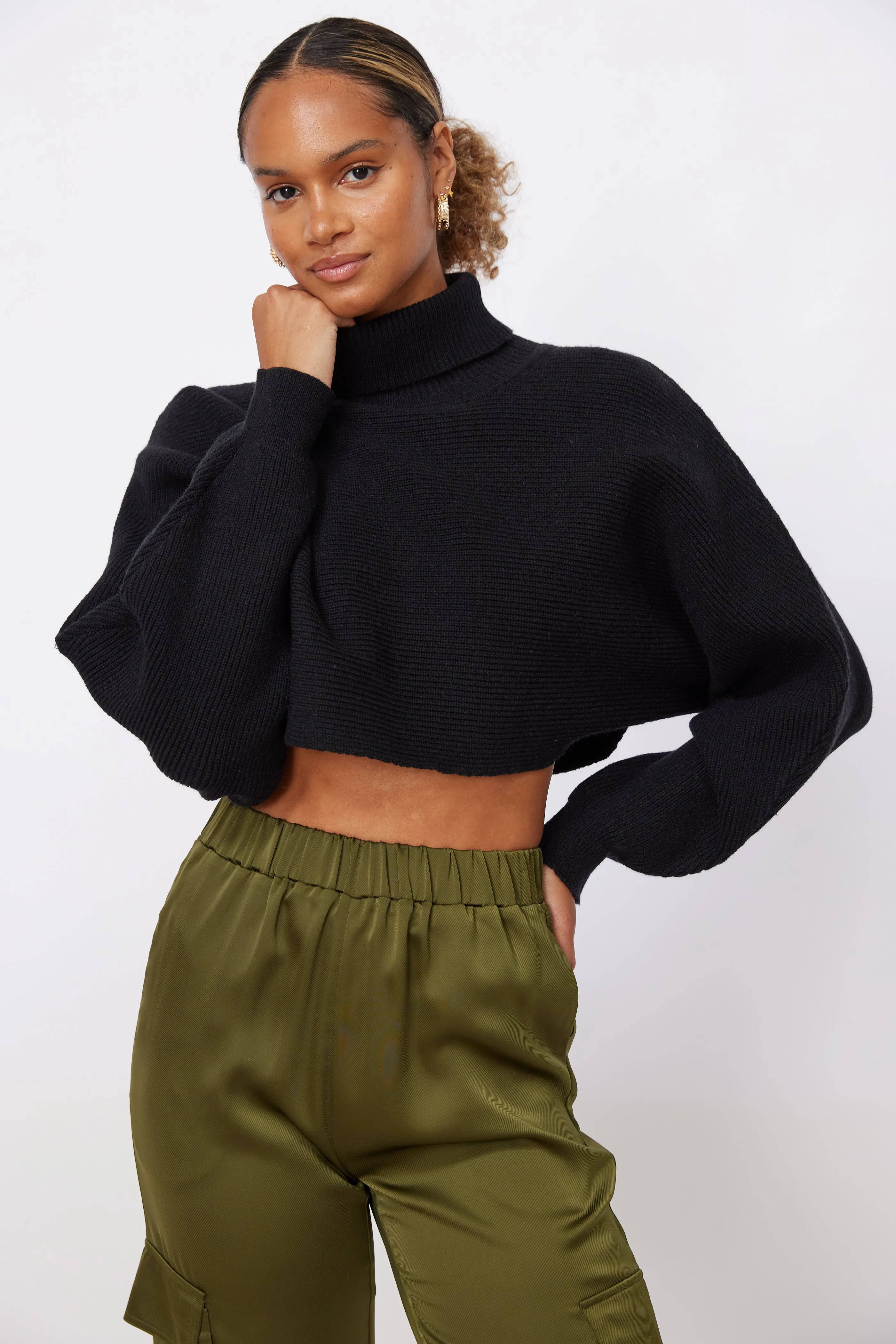 Shelton Cropped Turtleneck Sweater