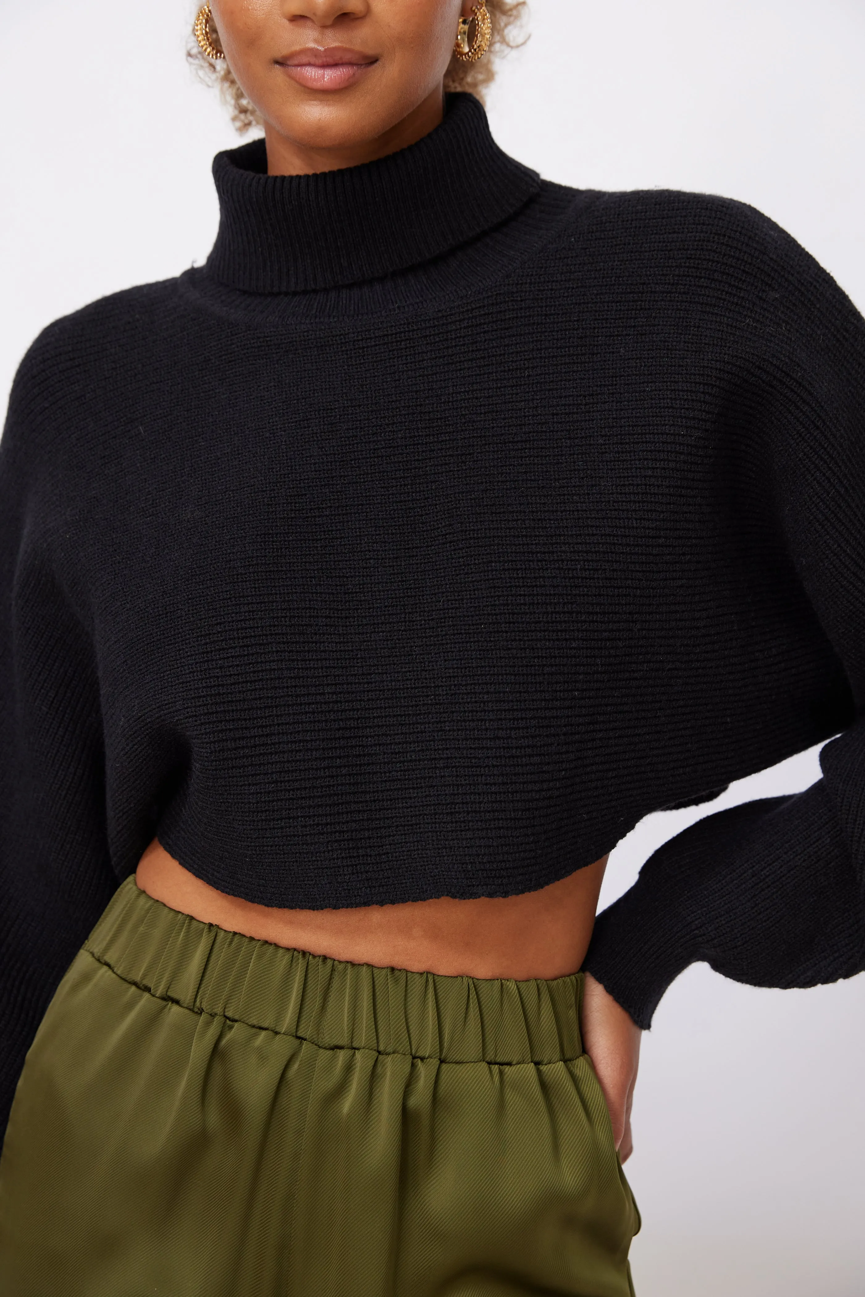 Shelton Cropped Turtleneck Sweater