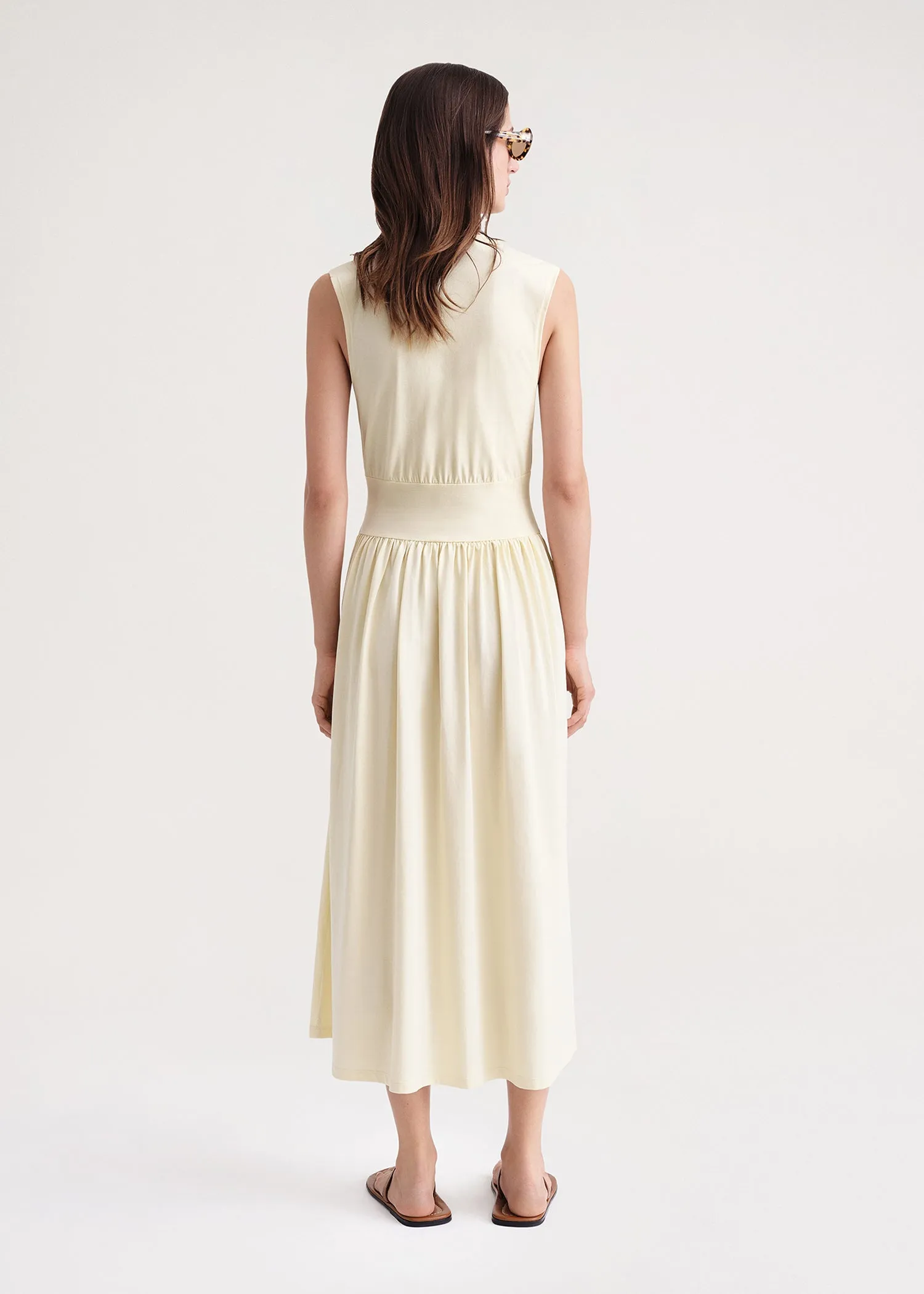 Sleeveless cotton tee dress vanilla