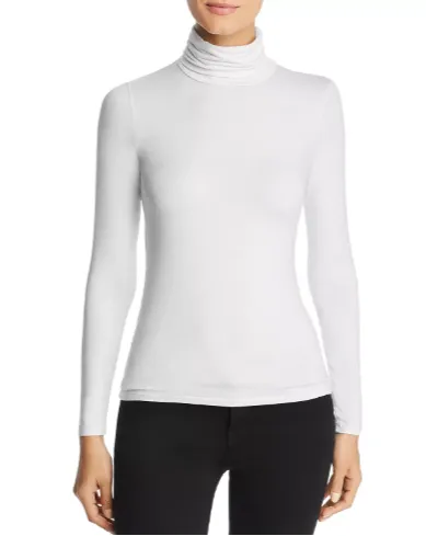 Soft Touch Long Sleeve Turtleneck in Blanc