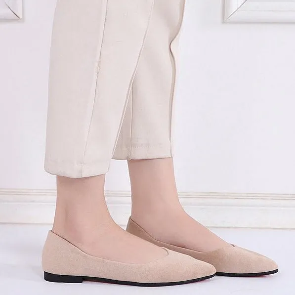 Suede Minimalist Point Toe Flats