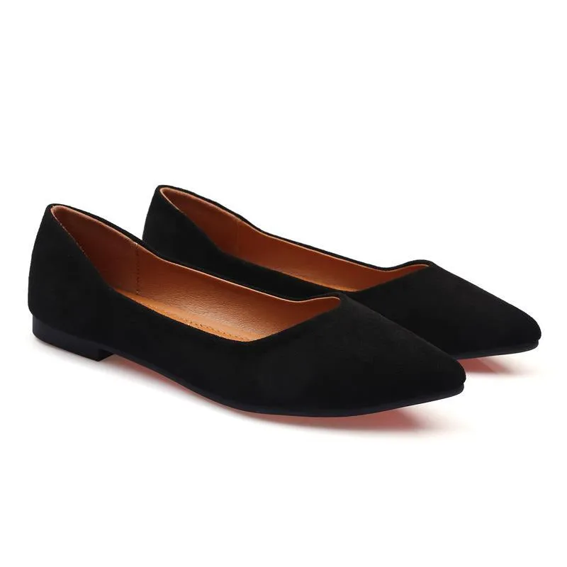 Suede Minimalist Point Toe Flats