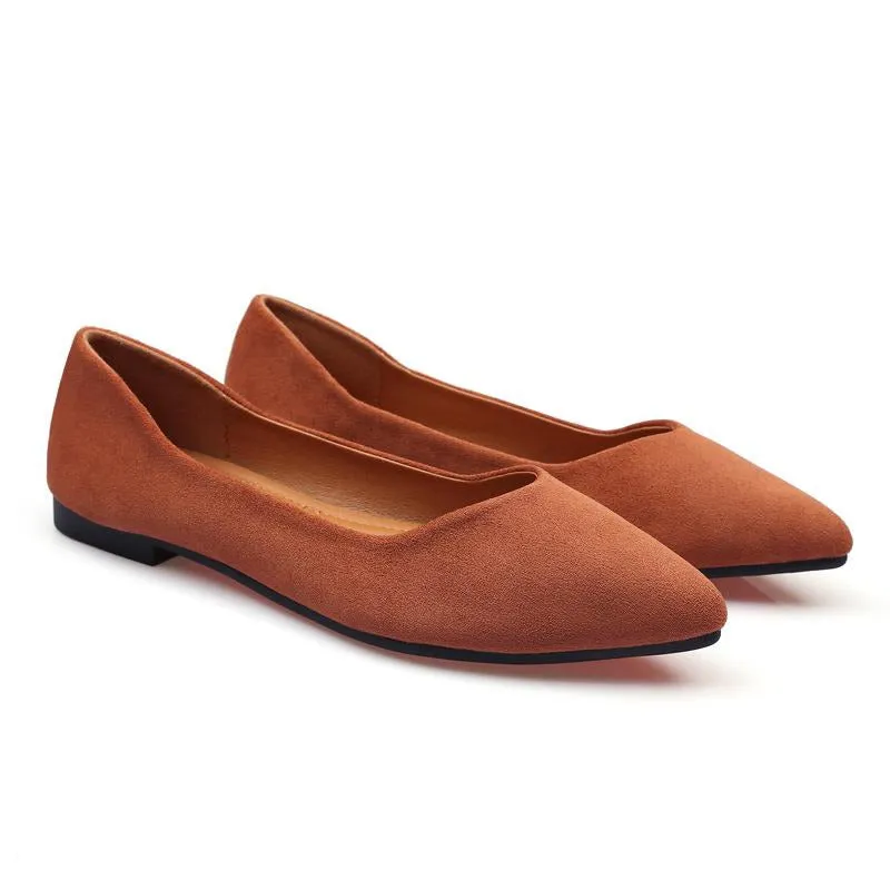 Suede Minimalist Point Toe Flats