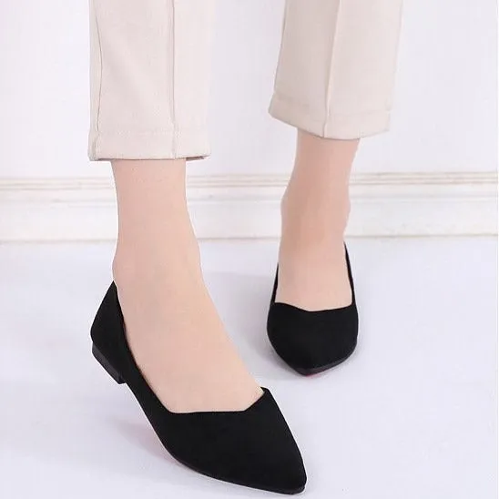 Suede Minimalist Point Toe Flats