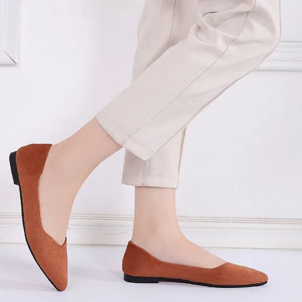 Suede Minimalist Point Toe Flats