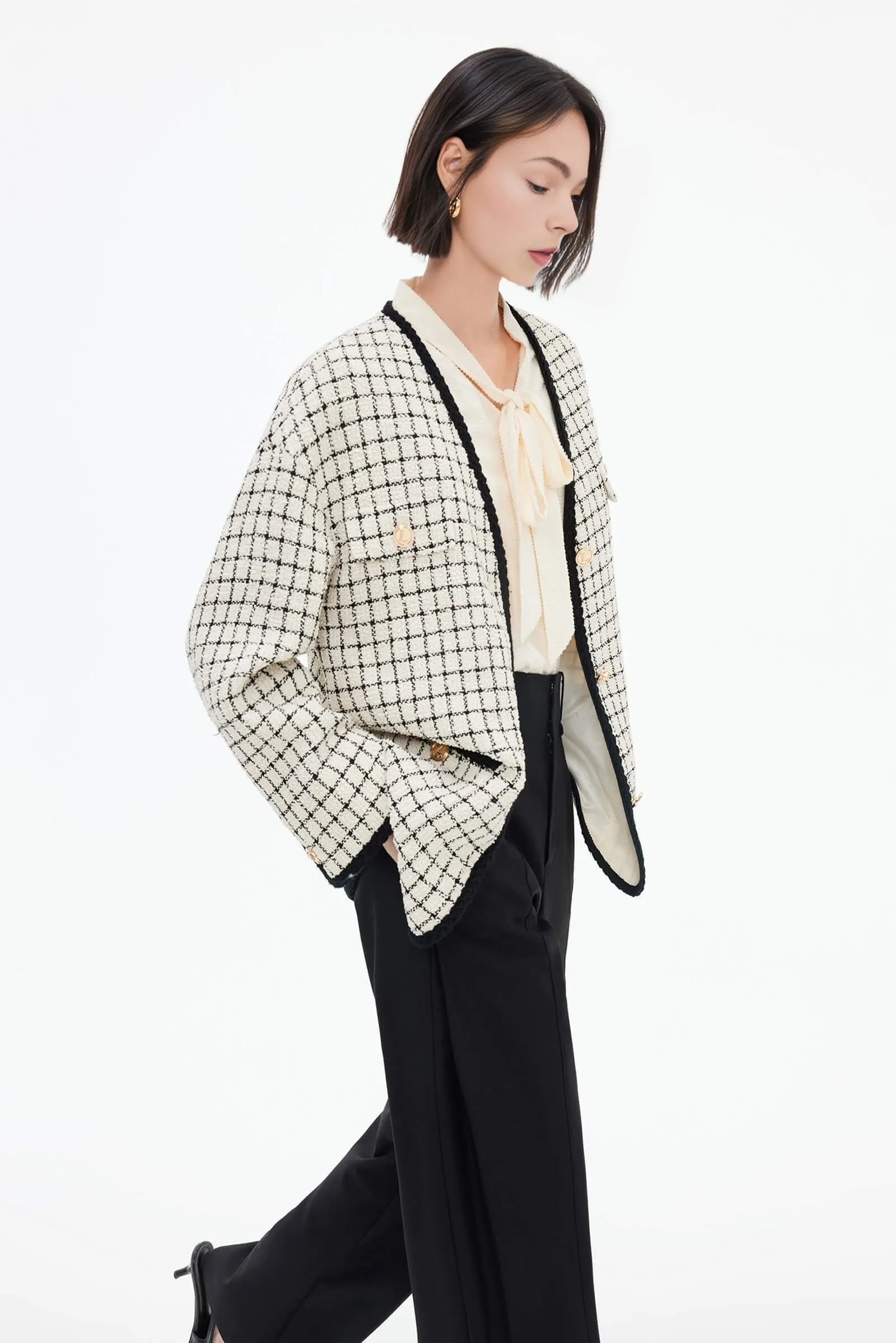 Tweed-Inspired Short Jacket