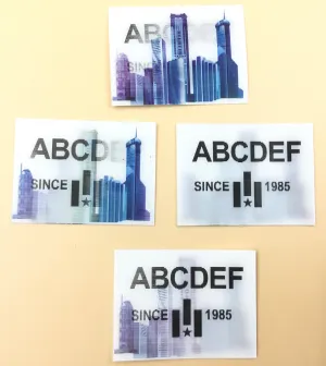 White & Blue Rectangle Shaped 3d Stickers