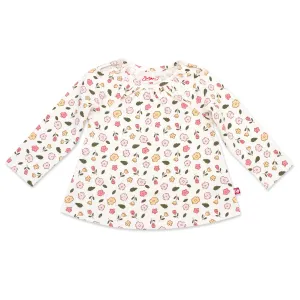 Wildflowers Organic Cotton Long Sleeve Peasant Top