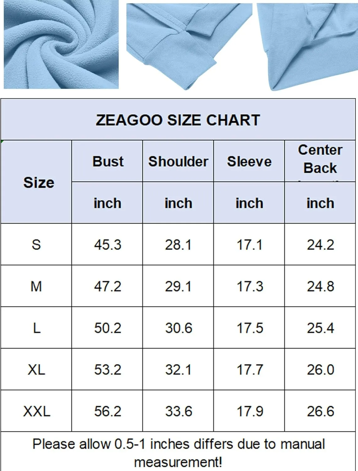 Zeagoo Women's Oversize Sweatshirts Reverse Seam Fleece Jackets